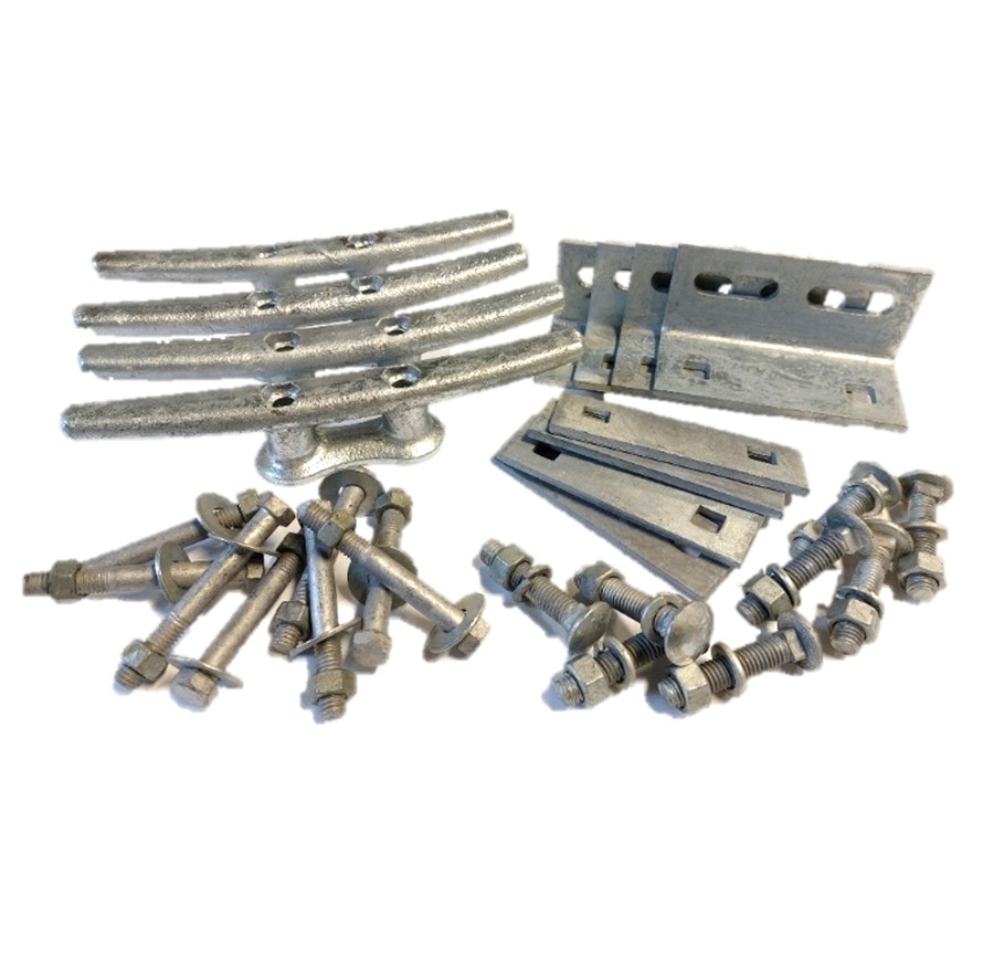 Ensemble de 4 taquets galvanisés 10'' et quincaillerie - 8005-K4