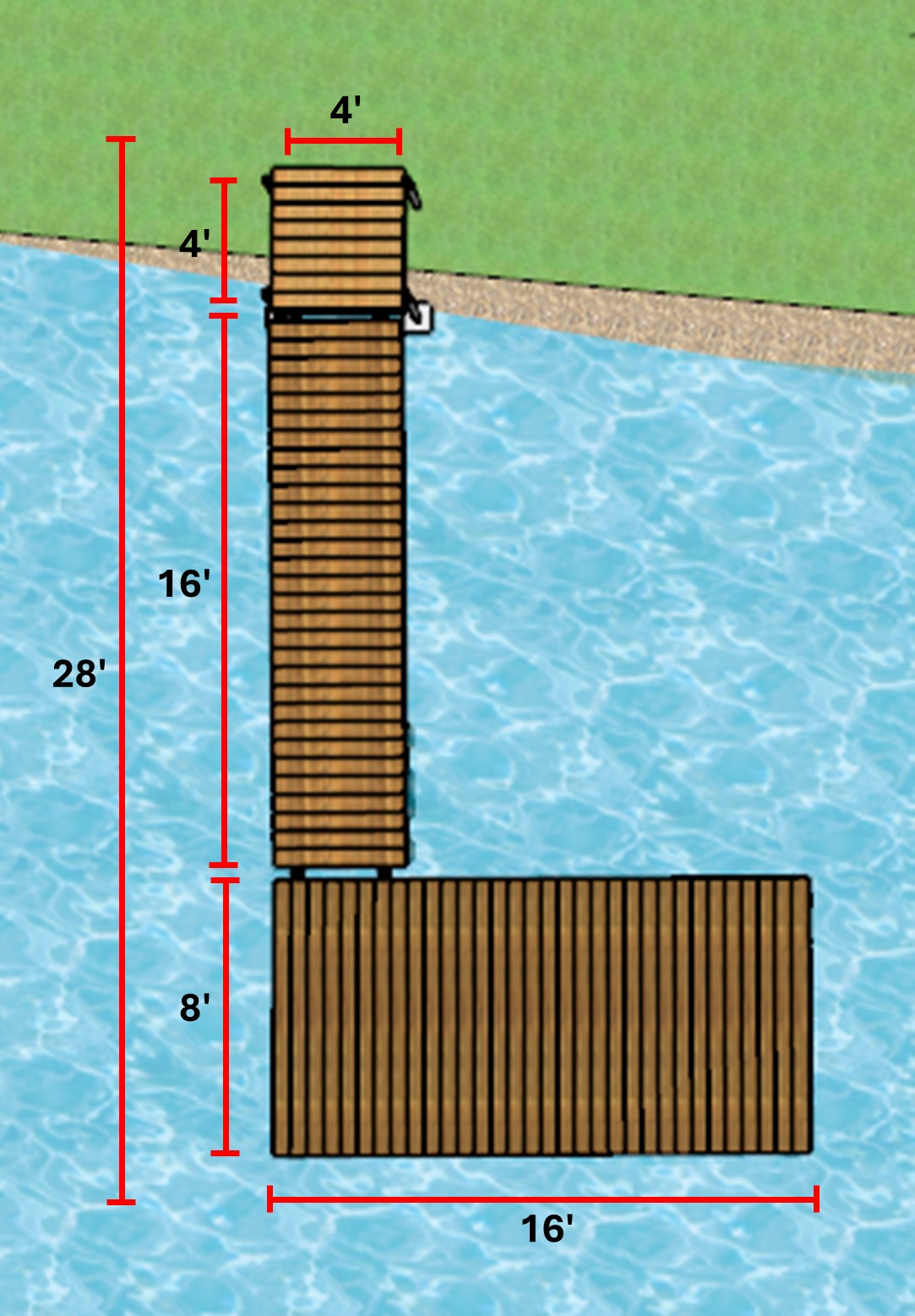 Ensemble de quais 4'x4' Fixe - 4'x16' Semi-flottant - 8'x16' Flottant Heavy Duty